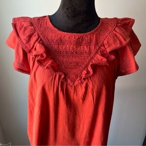 Old Navy Coral Ruffled Blouse - L